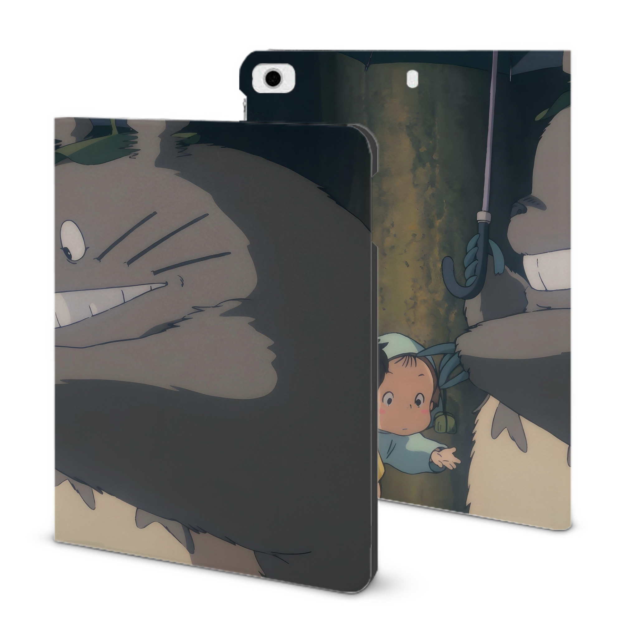 （画像用） となりのトトロ 草壁メイ 草壁サツキ My Neighbor Totoro Satsuki Kusakabe Mei Kusakabe IPad ケース ブック型 PUレザー TPU 耐衝撃 軽量 薄型 ペン収納なし 全面保護 IPad 各モデル対応